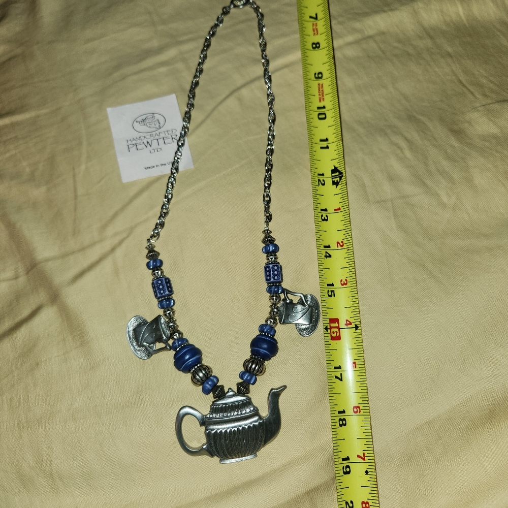 Handcrafted pewter necklace